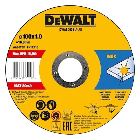 100mm x 1mm x 16mm Bonded Abrasive INOX Cutting Disc