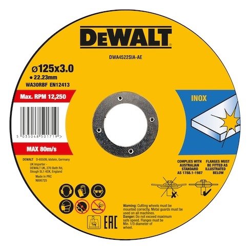 125mm x 3mm x 22mm INOX T27 Cutting Wheel (25 Pk)